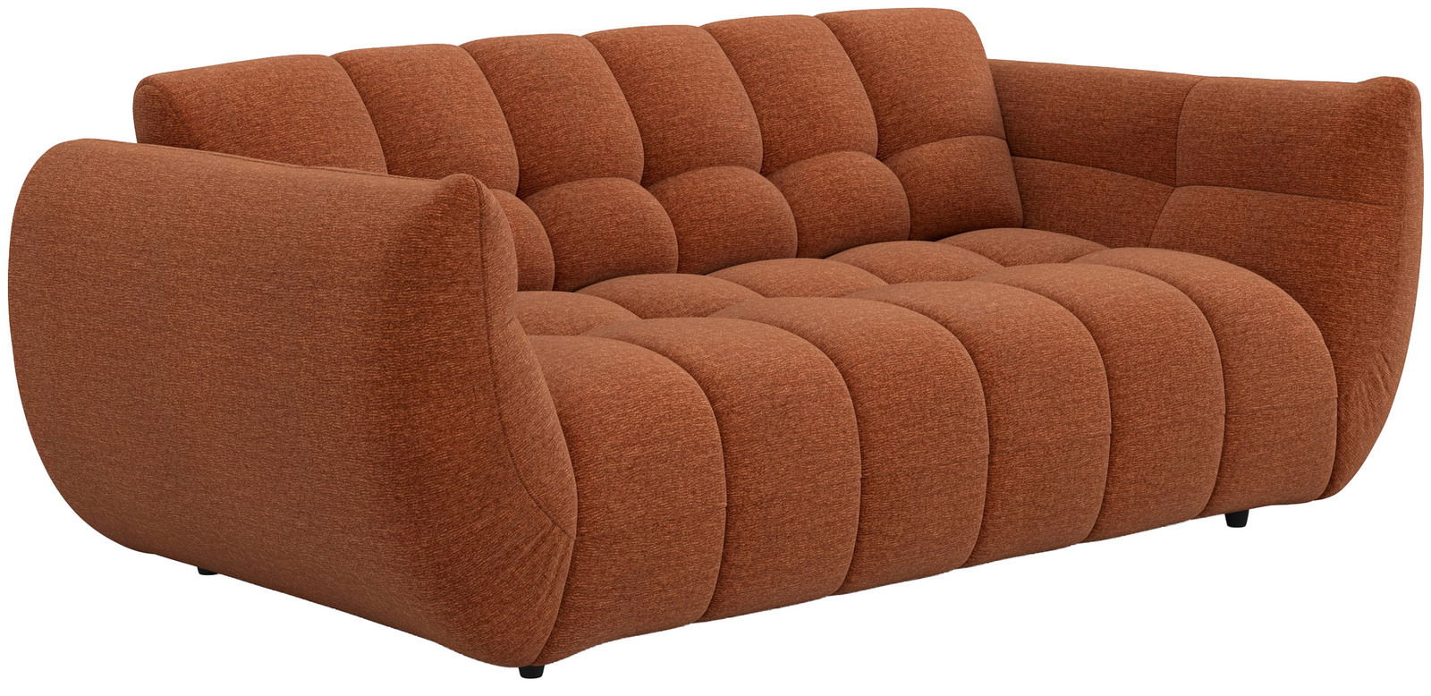 Großes, modernes Big-Sofa in warmem Braunton, seitliche Perspektive