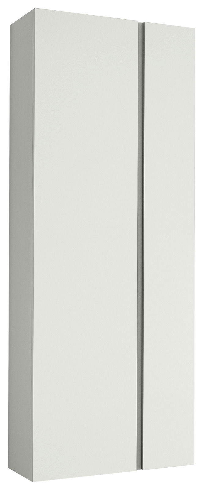 Moderano Hänge-Garderobenschrank LECCO Moderner Hänge-Garderobenschrank mit zwei Türen in schlichter, weißer Optik, seitliche Perspektive