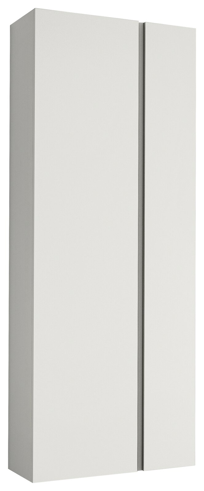 Moderano Hänge-Garderobenschrank LECCO Moderner Hänge-Garderobenschrank mit zwei Türen in schlichter, weißer Optik, seitliche Perspektive