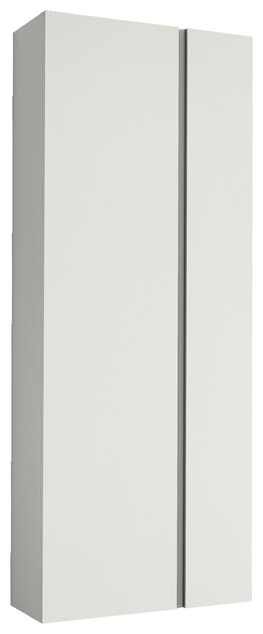 Moderano Hänge-Garderobenschrank LECCO Moderner Hänge-Garderobenschrank mit zwei Türen in schlichter, weißer Optik, seitliche Perspektive