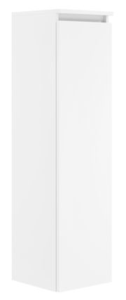 Weißer, moderner Badschrank aus der Serie NEXT4YOU von Puris, seitliche Perspektive