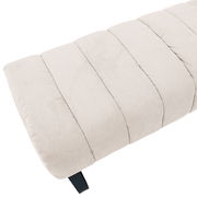 Beige 2er-Sitzbank Novel LAILA aus Stoff in Nahaufnahme von schräg oben