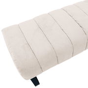 Beige 2er-Sitzbank Novel LAILA aus Stoff in Nahaufnahme von schräg oben