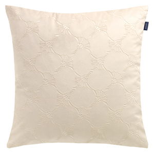 Zierkissenhülle 45x45 cm in creme mit dezentem Muster, Frontalansicht