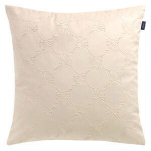 Zierkissenhülle 45x45 cm in creme mit dezentem Muster, Frontalansicht