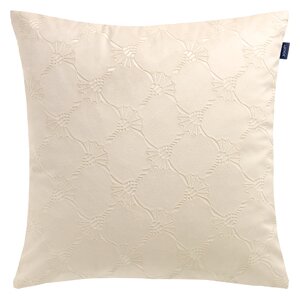 Zierkissenhülle 45x45 cm in creme mit dezentem Muster, Frontalansicht