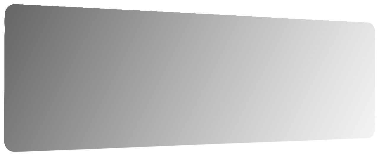 Rechteckiger XXL-Spiegel mit abgerundeten Ecken, seitliche Perspektive