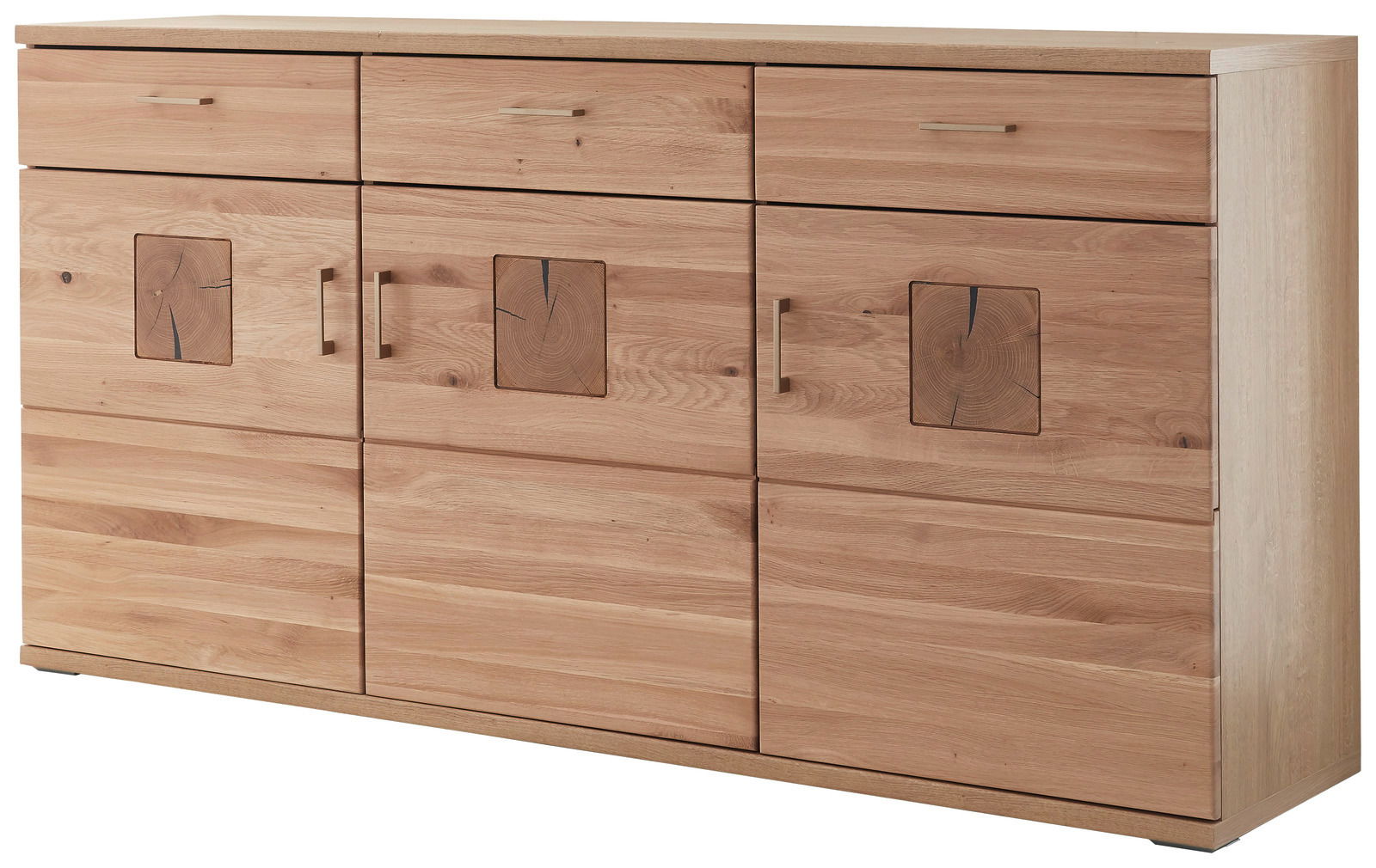 Zurbrüggen Sideboard KANSAS Holz-Sideboard mit drei Schubladen und vier Türen, Frontansicht