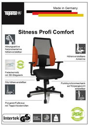 Ergonomischer Drehstuhl mit atmungsaktiver Netzrückenlehne und höhenverstellbaren Armlehnen, Vorderansicht.