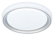 Runde LED-Deckenleuchte in Weiß, seitliche Perspektive
