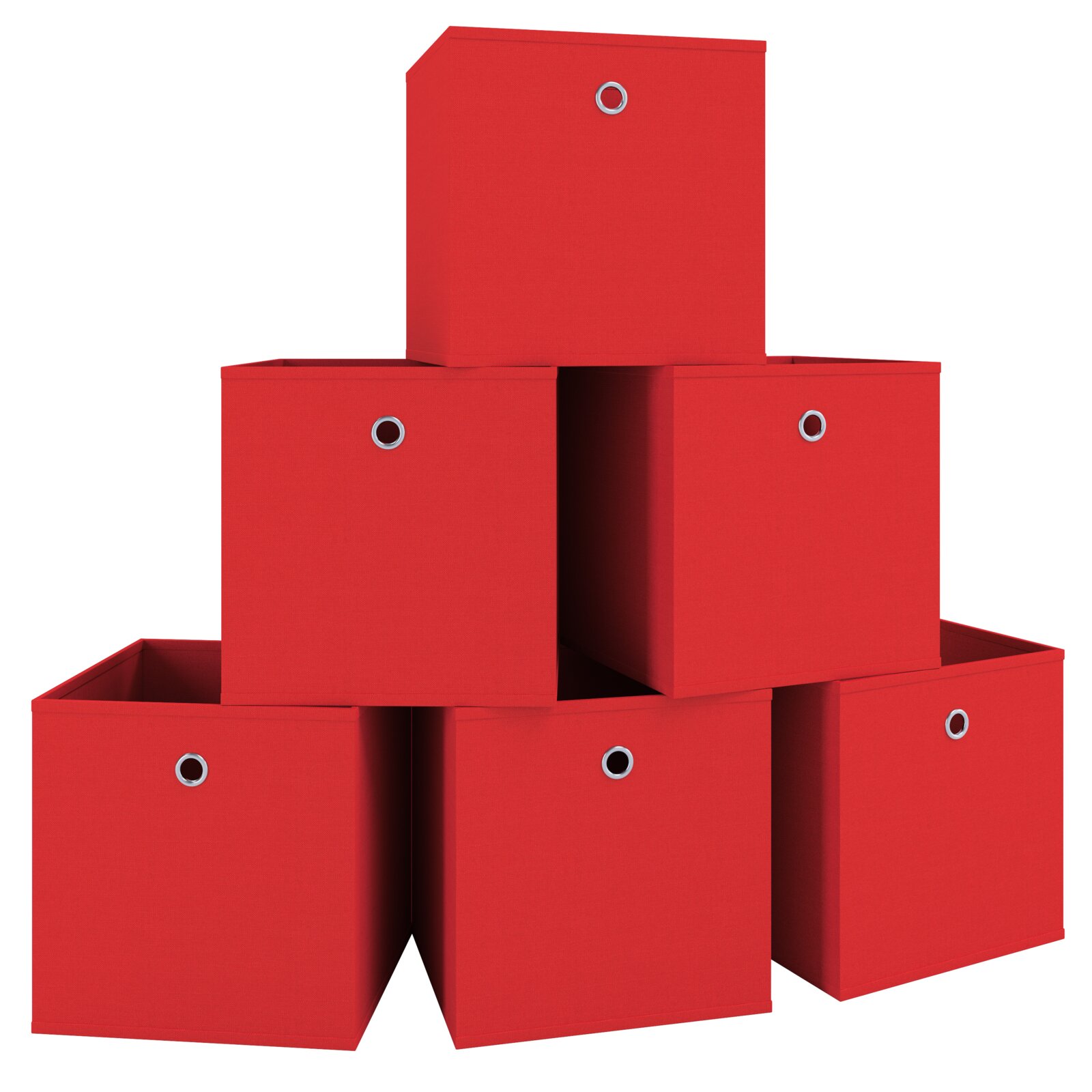 VCM 6er-Set Faltbox Klappbox BOXAS | rot | 3