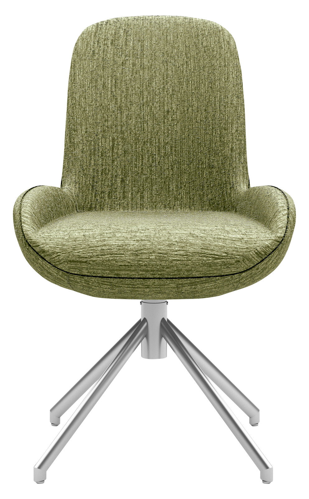 Musterring Stuhl MR HELVIN Moderner grüner Stuhl mit Metallbeinen, Frontalansicht
