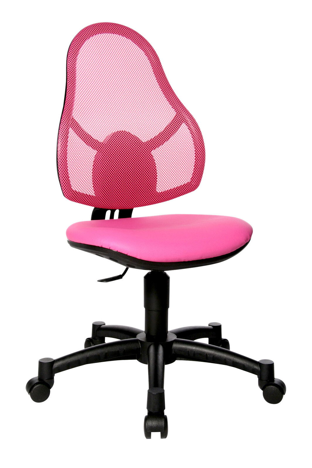 Topstar Drehstuhl AIRGO KID Pinkfarbener Drehstuhl mit Netzrückenlehne, seitliche Perspektive
