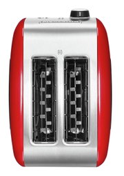 Roter Kitchen Aid 2-Scheiben-Toaster aus der Vogelperspektive