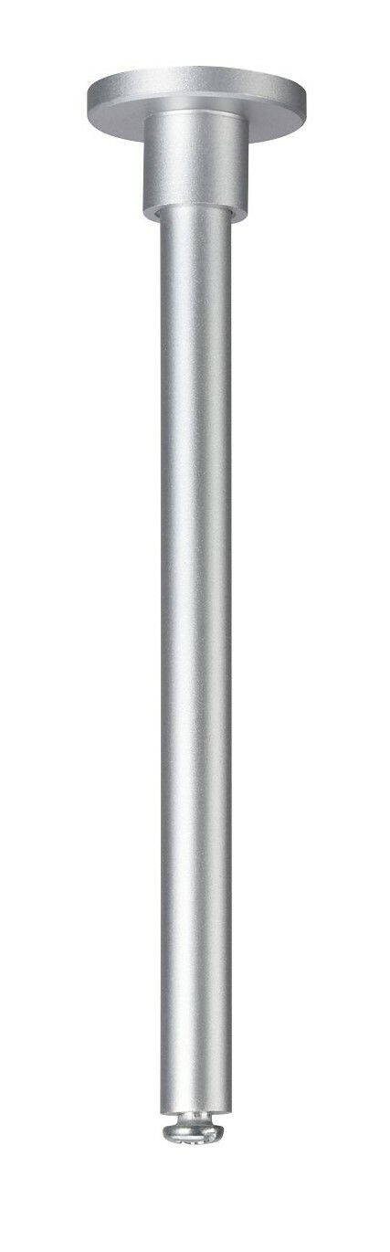 Silberne zylindrische Abhängung, von unten nach oben fotografiert