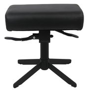 Schwarzer Gaming Hocker mit verstellbarer Höhe, seitliche Hebel, Vorderansicht