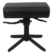 Schwarzer Gaming Hocker mit verstellbarer Höhe, seitliche Hebel, Vorderansicht