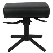 Schwarzer Gaming Hocker mit verstellbarer Höhe, seitliche Hebel, Vorderansicht