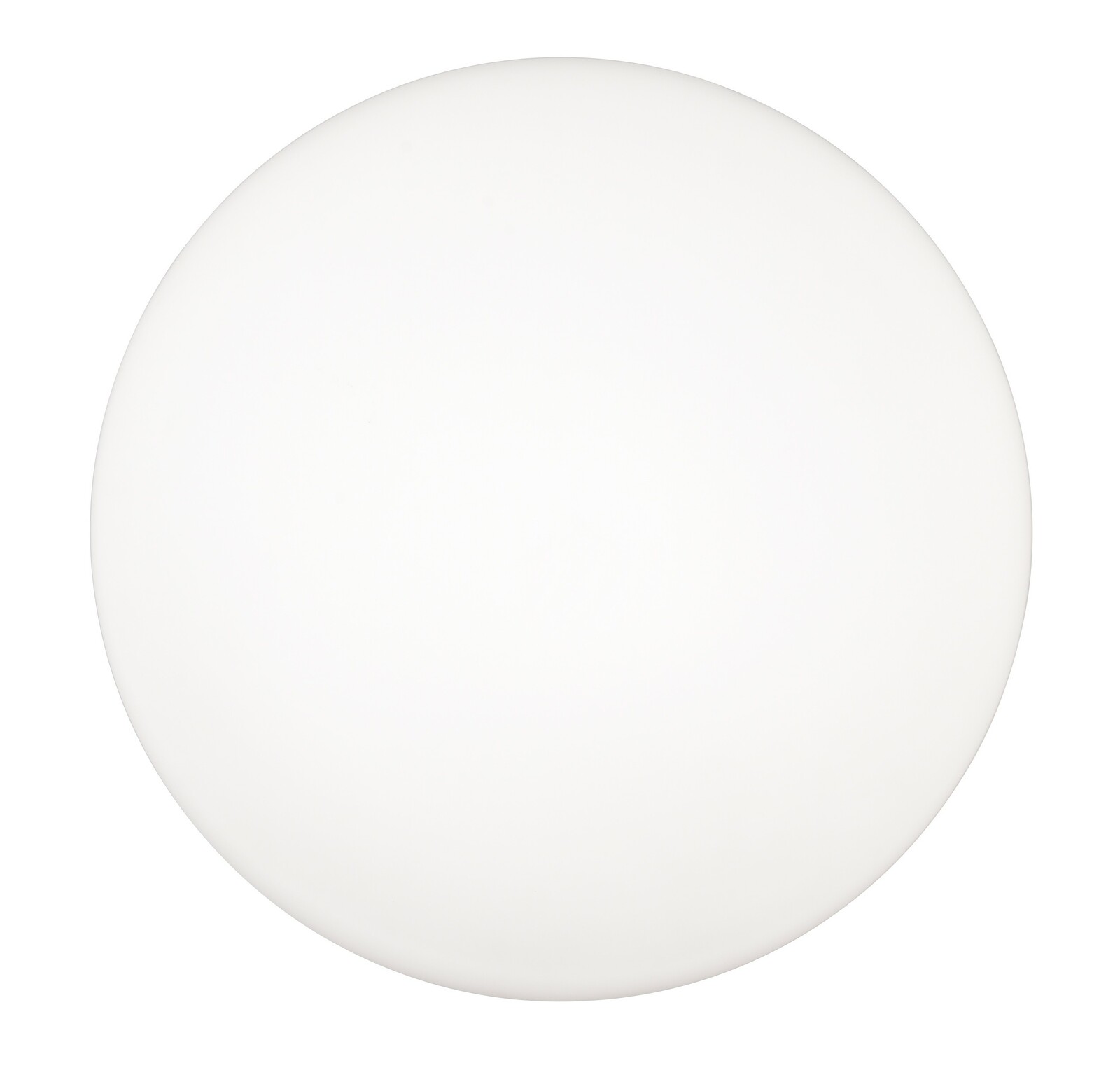 Runde, weiße Deckenleuchte aus der Vogelperspektive