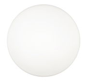 Runde, weiße Deckenleuchte aus der Vogelperspektive