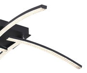 Moderne LED-Deckenleuchte Alois mit geschwungenen Armen, seitliche Perspektive