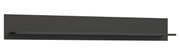 Schwarzes Wandboard aus seitlicher Perspektive