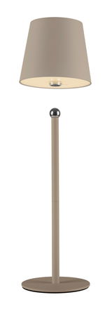 Akku-Tischleuchte BOTERIA in seitlicher Perspektive, mit modernem Design und neutraler Farbgebung.