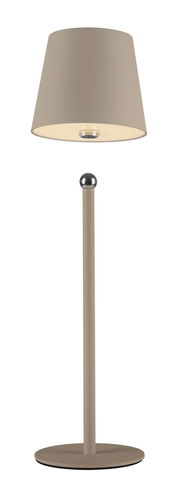 Akku-Tischleuchte BOTERIA in seitlicher Perspektive, mit modernem Design und neutraler Farbgebung.