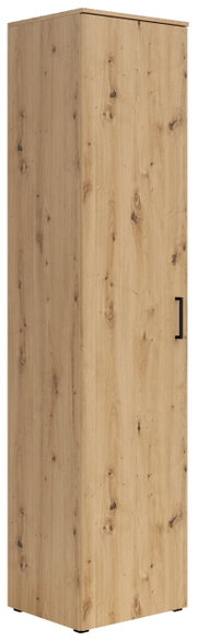 Multifunctionele houten kast met natuurlijke nerf, zijaanzicht
