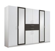 8-türiger Drehtürenschrank mit Spiegeln und Schubladen, Frontalansicht