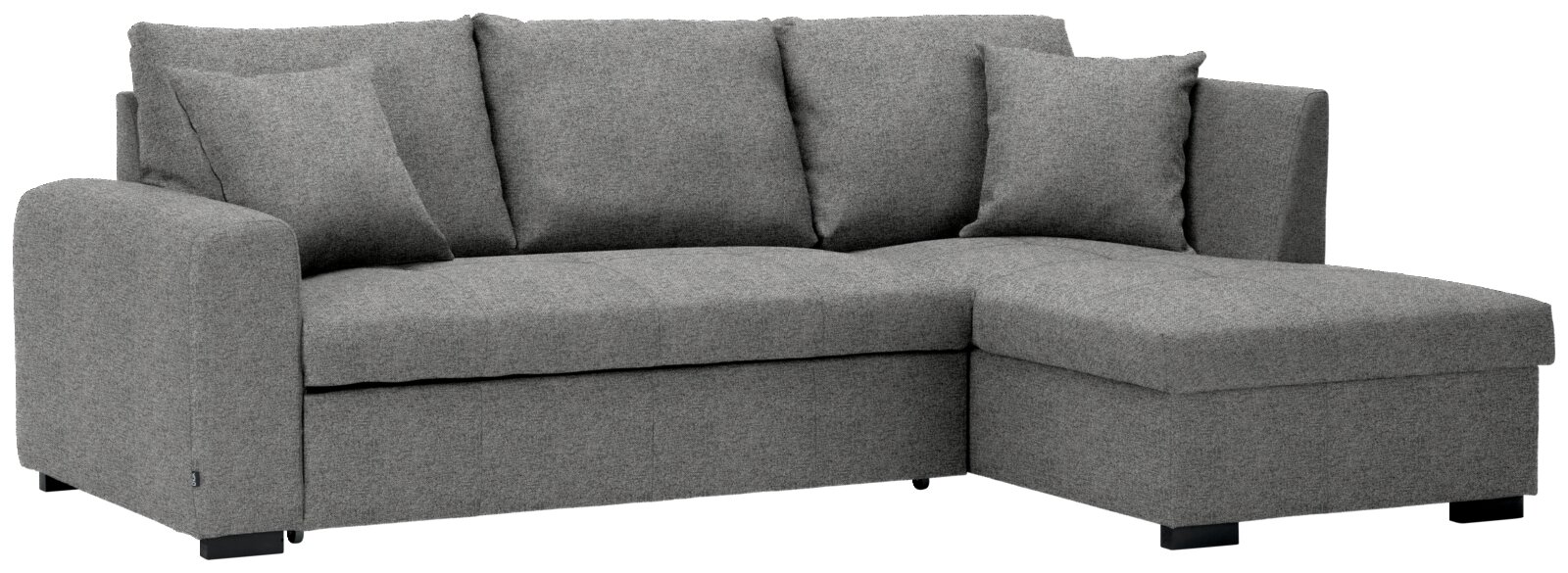 Osca Ecksofa Bill Graues Ecksofa mit Ottomane, Vorderansicht