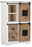 Landscape Highboard DOCK Hochschrank im industriellen Stil mit Schiebetüren und Schubladen aus Holz, seitliche Perspektive