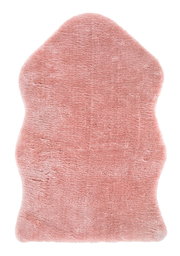 Rosa Lammfell in unregelmäßiger Form, Draufsicht