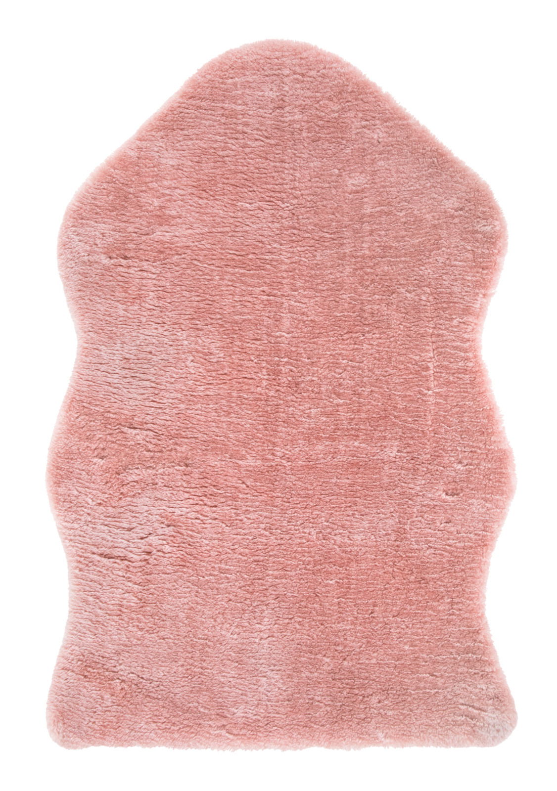 Rosa Lammfell in unregelmäßiger Form, Draufsicht