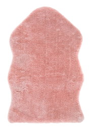 Rosa Lammfell in unregelmäßiger Form, Draufsicht