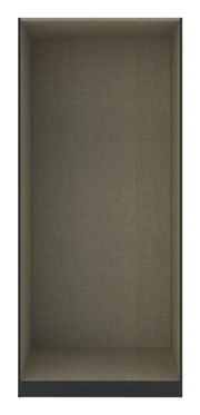 Vorderansicht eines leeren Kleiderschrank-Korpus in neutralem Farbton, geeignet für vielseitige Einrichtungsmöglichkeiten.