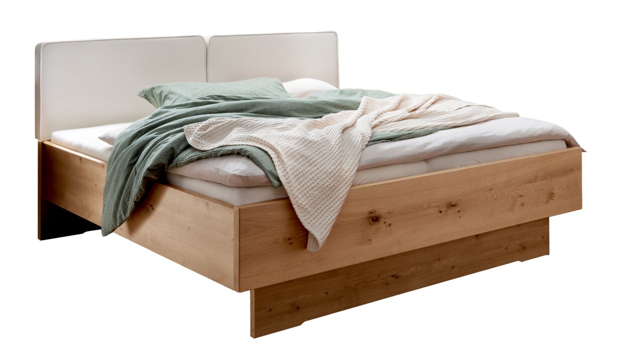 Venda Futonbed NEW YORK Houten futonbed met wit hoofdeinde, zijaanzicht