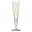 Champagnerglas mit goldenen Herzmustern, seitliche Perspektive