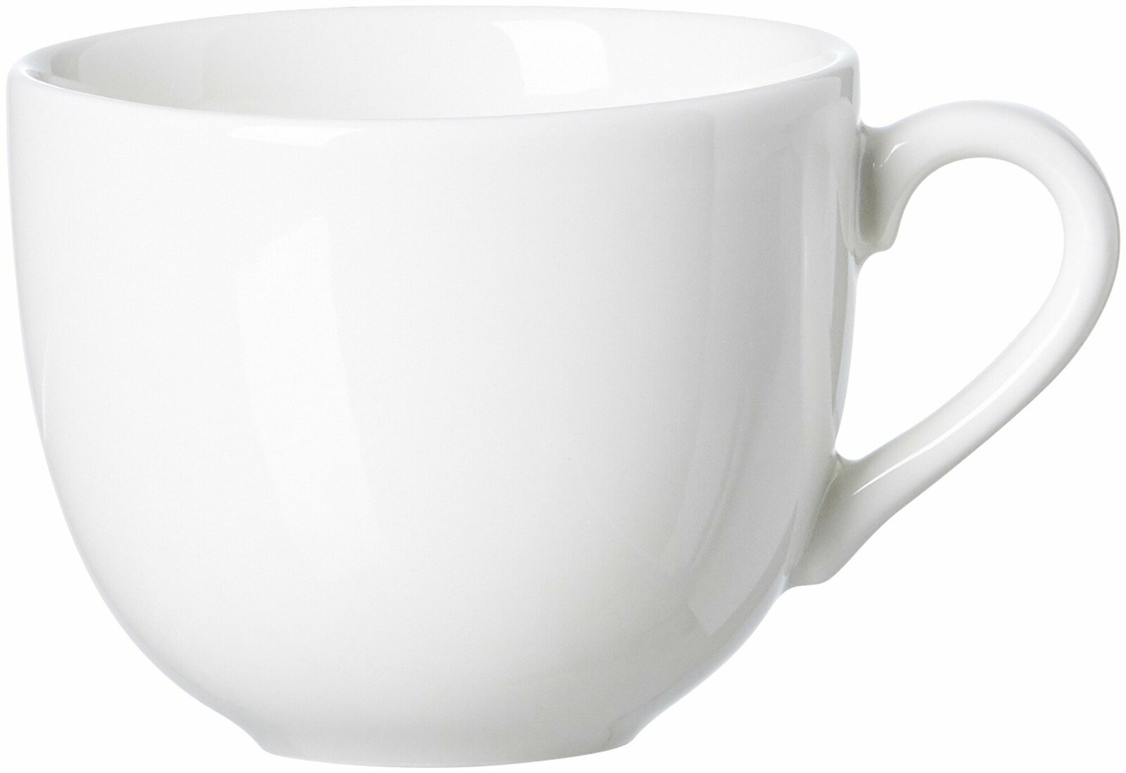Weiße Kaffeetasse Skagen 220ml aus Porzellan, seitliche Perspektive