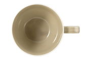 Ansicht von oben auf eine beige Kaffeetasse mit Reliefmuster und Henkel, Seltmann Weiden Kaffeetasse BEAT, 0,26l.