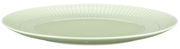 Runder Frühstücksteller, 22,5 cm, in sanftem Grün mit geriffeltem Rand, seitliche Perspektive