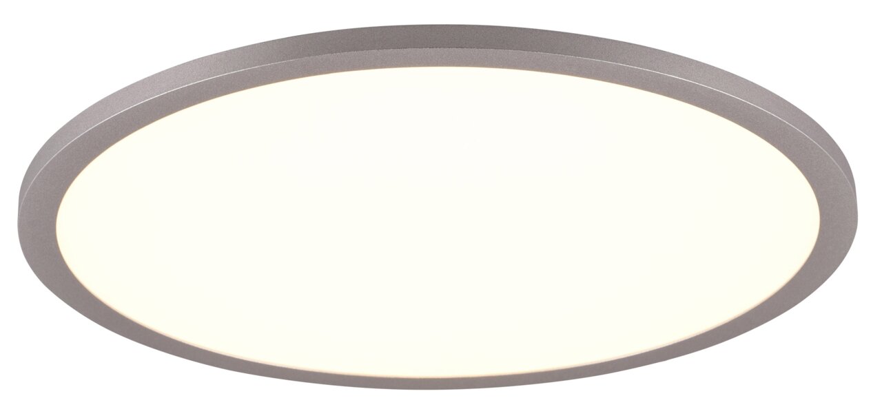 Ronde plafondlamp YUMA in zijaanzicht, met een strak, modern ontwerp en zacht licht.