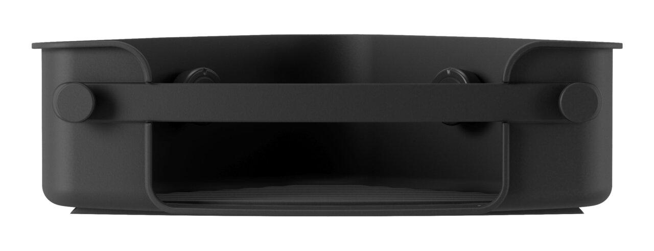 Schwarzer Eckbehälter mit Gel-Lock-Technologie, Vorderansicht