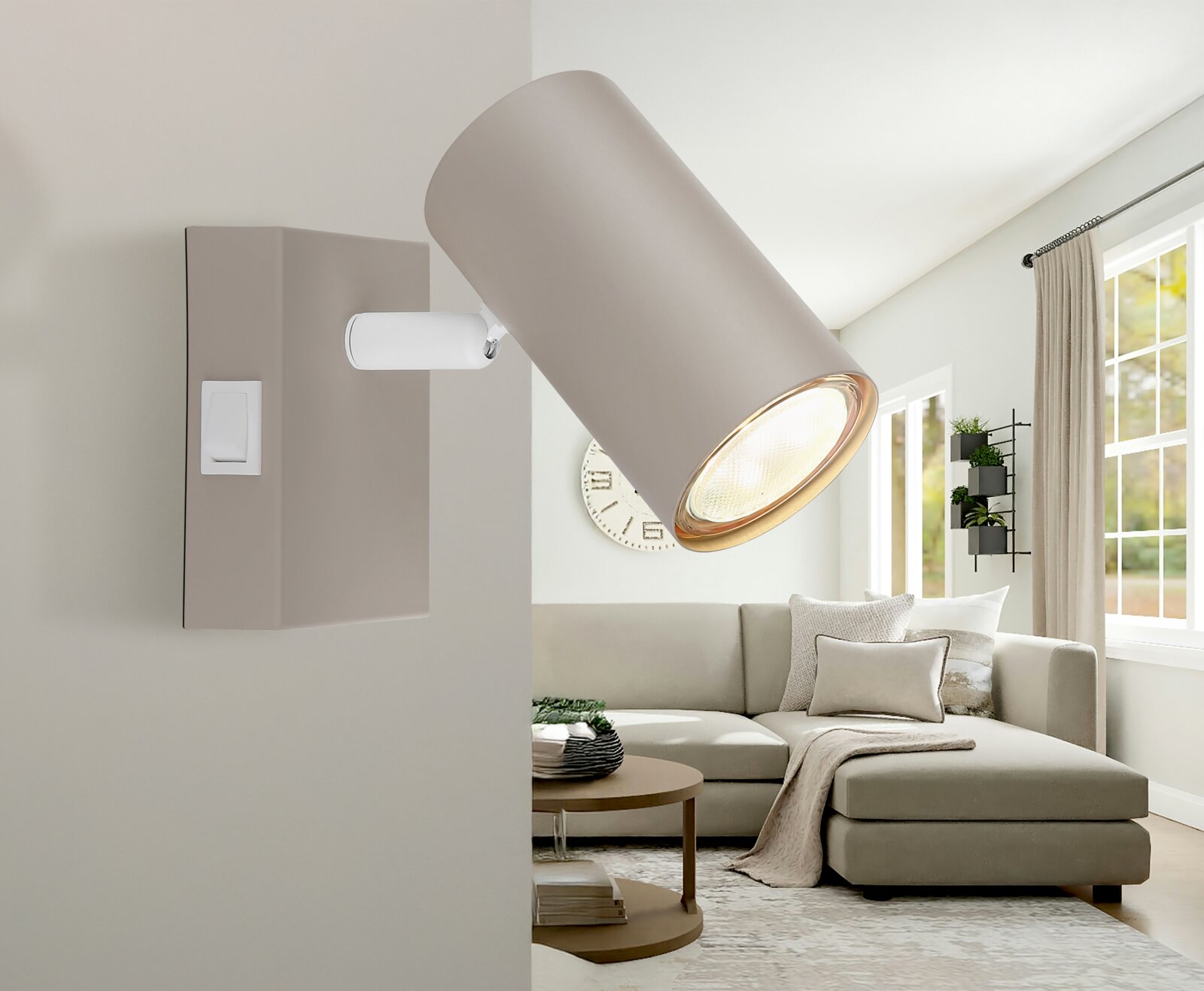 Globo Lighting Spot ROBBY Moderne wandspot in een woonkamer, zijaanzicht