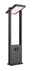 Moderner schwarzer Pfosten Malawi mit rechteckigem LED-Licht, frontal abgebildet.