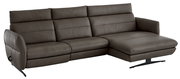 Graues Longchair-Sofa von Dieter Knoll, Modell MATINO, in seitlicher Perspektive.