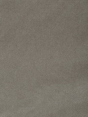 Nahaufnahme eines grauen Stoffes mit feiner Webstruktur, Draufsicht