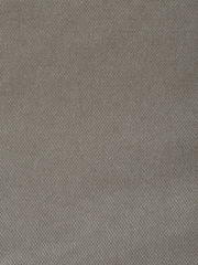 Nahaufnahme eines grauen Stoffes mit feiner Webstruktur, Draufsicht