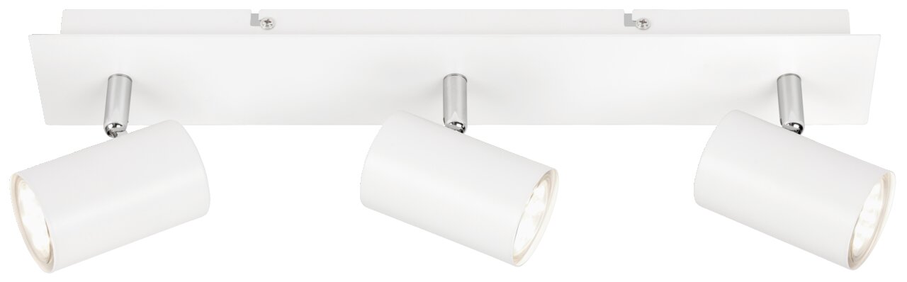Dreifacher LED-Spot in Weiß, seitliche Perspektive