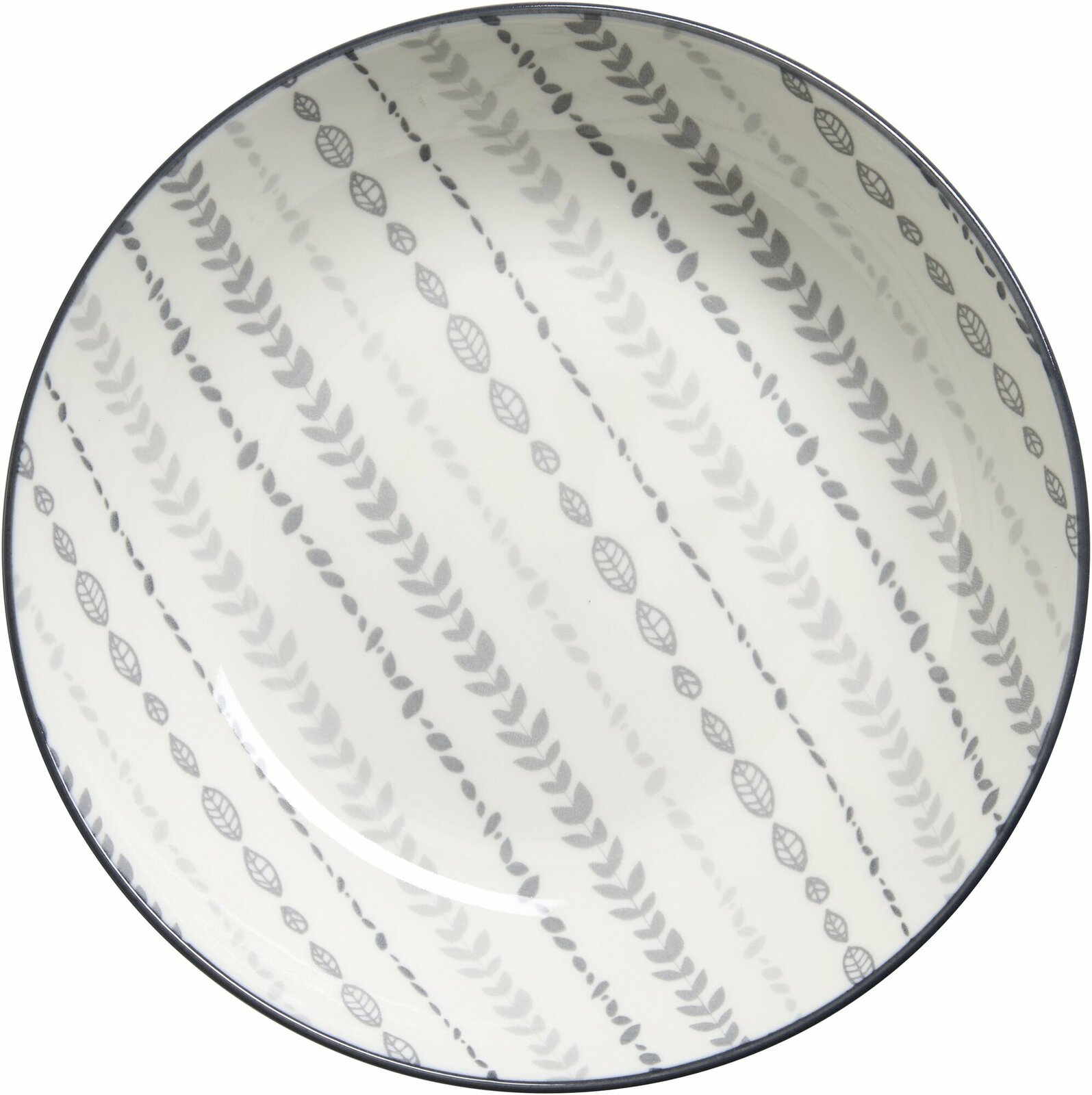 Ritzenhoff & Breker Teller tief SENDAI Suppenteller Sendai Ranke 20cm mit grauem Blattmuster, Draufsicht